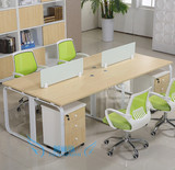 简约时尚现代钢架四人位 员工卡座 办公家具办公桌 电脑桌 阅览桌