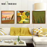 墙蛙 生活的色彩 现代简约客厅装饰画抽象画风景画餐厅三联画张骞