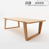 北欧宜家纯实木家具 设计师餐桌工作桌 创意书桌个性办公桌长桌