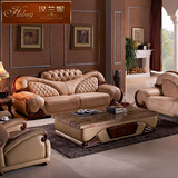 别墅沙发 真皮客厅组合大款皮质沙发 美式实木卧室大户型厚皮沙发