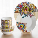 红叶景德镇陶瓷餐具套装 创意餐具碗盘碗碟盘子送礼南国