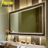 欧式浴室镜 壁挂木框卫浴镜卫生间镜子洗手台梳妆化妆镜子