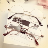 韩版潮金属圆形框平光镜架复古女士眼镜框男款可配近视眼镜