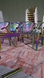 不锈钢彩色椅子现货 真空镀玫瑰金黑钛金仿古铜七彩不锈钢凳子
