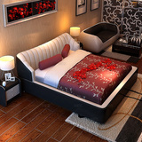 现代简约榻榻米床储物软体小户型布床可拆洗布艺床1.8高箱双人床