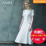 Amii旗舰店极简女装2016夏装连衣裙欧美中腰单件短袖 11682257