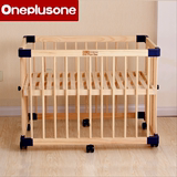 叠拼接新生儿宝宝床婴儿床实木无漆环保围栏多功能儿童床滚轮可折