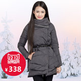 子圣迪奥白2015新款冬装羽绒服女中长款韩版加厚外套S14482402