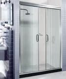 厂家定做二固二推拉移门玻璃浴室房钢化隔断卫生间一字淋浴房屏风