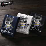 春季日系潮牌学生卡通蝙蝠侠batman印花卫衣男套头加肥加大码男装