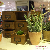 皇冠zakka木柜收纳9个抽屉桌面整理小储物柜实木复古 抽屉盒
