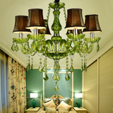 欧式绿色吊灯弯管蜡烛水晶吊灯现代客厅酒店大厅别墅豪华灯具灯饰