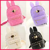 新款韩版铆钉儿童兔子耳朵双肩书包女童包包休闲旅游可爱背包潮包