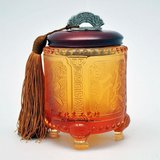 热卖中国特色工艺品 琉璃茶叶罐欣欣向荣 外事出国礼品 送老外的