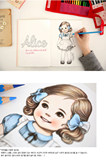 书 儿童成人手绘卡通DIY涂鸦涂色书本韩国可爱女孩画册填色绘画本