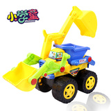 【天天特价】儿童大号惯性沙滩玩具车工程车宝宝挖土机推土机铲车