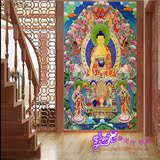 佛教佛像墙纸中式客厅过道玄关壁纸佛堂装饰大型壁画药师佛祖直销