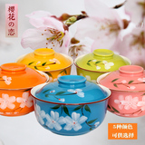 日式陶瓷泡面碗带盖大号可爱创意陶瓷碗餐具套装碗韩式拉面碗汤碗