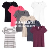 HM H＆M专柜正品代购 DIVIDED 女装基本款圆领短袖T恤