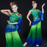 夏季民族舞蹈服装2016新款舞台演出服中老年秧歌服扇子舞古典舞女