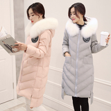 棉衣女中长款冬季新款韩国羽绒棉服修身加厚女式棉袄大毛领外套潮