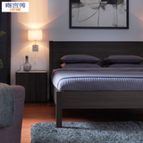 嘉宜美家具简约现代板式床1.8米双人床出租房木板床节省空间欧式