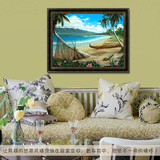 美式乡村田园北欧式装饰画热带大海滨风情挂画芯批发夏威夷风景画