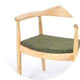 欧式纯实木水曲柳办公椅子现代原木洽谈椅美式休闲全实木扶手餐椅