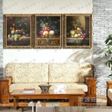 纯手绘油画 葡萄水果静物有框画餐厅壁画欧式装饰画过道挂画519-1