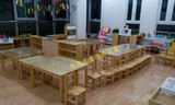幼儿园实木桌椅橡胶木桌子樟子松儿童家具学生课桌椅批发