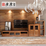 叶叶 电视柜组合高端胡桃木纯实木地柜原木厅柜中式成套实木家具
