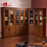 汉唐林韵 现代中式实木书架书橱简易储物水曲柳自由组合转角书柜