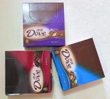 德芙/Dove巧克力香浓黑巧、榛仁、巴旦木味43g*12条盒休闲零食
