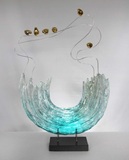 现代透明树脂雕塑摆件抽象艺术品样板房软装饰品家居创意摆件水晶