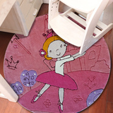 儿童房地毯 环保手工圆形可爱卡通毯卧室电脑椅儿童爬行毯可定制
