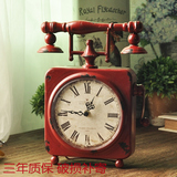做旧艺术钟表古董手摇座机造型摆件欧式民国文革老上海复古风台钟
