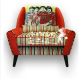混搭时尚印花创意布艺单人沙发新古典老虎椅美式个性休闲沙发
