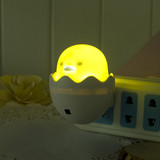 厂家批发 光控LED小夜灯 创意蛋壳小黄鸭 夜市地摊插电节能床头灯
