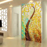 3D立体背景墙大型壁画玄关走廊挂画客厅过道装饰画墙布发财树4D