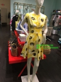 美国代购kate spade 16年专柜最新款黄色印花收腰淑女连衣裙