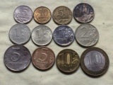 外国硬币 俄罗斯5 10 50戈比 1 2 10卢布 双色币  一套钱币收藏
