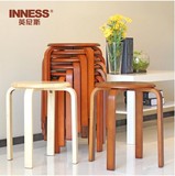 英尼斯 实木凳圆凳时尚板凳餐桌凳创意餐凳家用凳木凳子实木矮凳