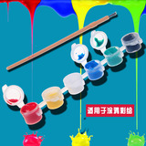 幼儿园美术diy材料6色连体水彩丙烯颜料液体颜料涂鸦画颜料配画笔