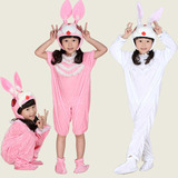儿童小白兔小粉兔演出服表演服白兔粉兔演出服兔子表演服