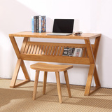 北欧实木书桌橡胶木电脑桌日式简约现代办公书桌家具小户型