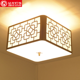 新中式餐厅吸顶灯 铁艺led小客厅复古创意简约温馨布艺卧室灯饰