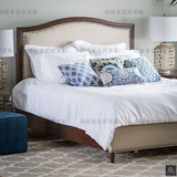 美式乡村软包床 地中海家具床 实木成人床类 欧式双人床1.5米1.8