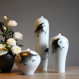 大千家居飾品 相忘於江湖花瓶中式鱼陶瓷花器 樣板房軟裝配飾裝飾