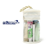 KIKO's日本淡雅米色透明PVC圆柱防水带挂绳毛巾包 洗漱收纳包