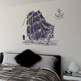 创意贴画墙贴 客厅卧室沙发电视背景墙帆船墙贴pvc自粘防水墙纸